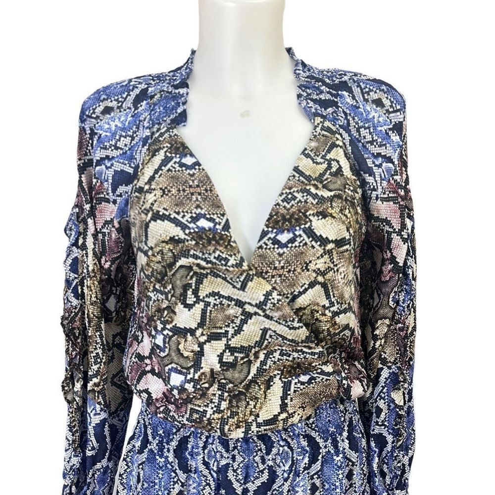 Parker Gladis Python Multicolor Print Silk Plunge… - image 2